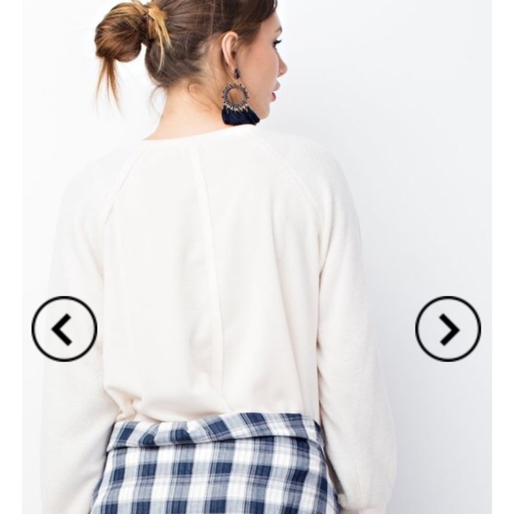 Ivory Brushed Mix Match Baseball Top - Picture 4 of 5